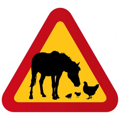 P838393 höns häst varning för höna häst