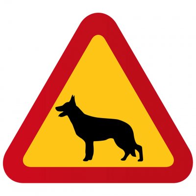 varningsskylt med hundstor hund och P775050 skylt med flicka rottweiler hundskylt P857453_schafer_1 varning för hund