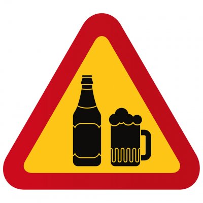 varningsskylt mancave P925966 öl varning för mycket öl