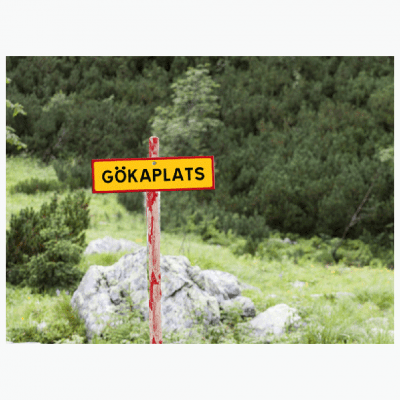gökaplats skylt