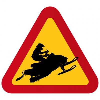 Skoter - snowmobile P933615 varning för skoterförare