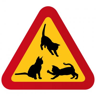 varningsskylt present P976208 tre katter till kattälskare
varningskylt med katt trafikmärke katt och fjäril söt skylt va