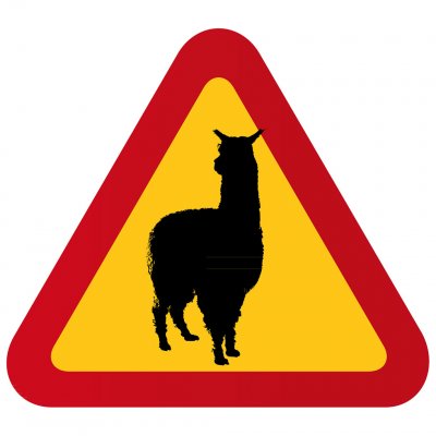P976794_alpacka varningsskylt varning för alpackor lama