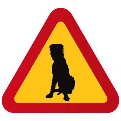 varningsskylt hund irländsk varghund