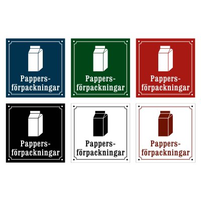 pappersförpackningar skylt i gammaldagsstil emalj