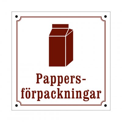 pappersförpackningar skylt i gammaldagsstil emalj