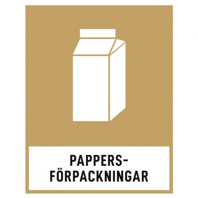 pappersförpackningar återvinningsskyltar avfall källsortering