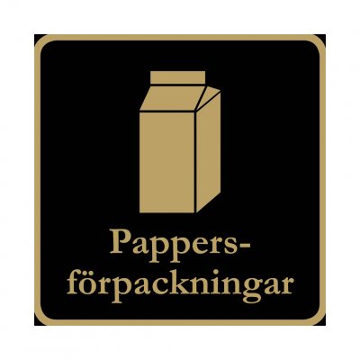 pappersförpackningar källsortering miljöstation svart guld exklusiv