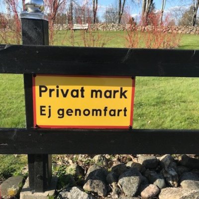 privat mark skylt