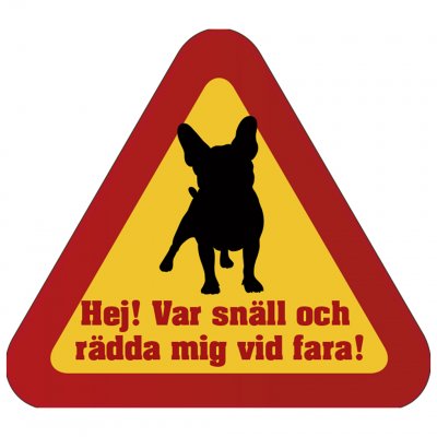 hunddekal hund Dekal - Rädda mig vid fara Fralla (frank bulldog) dekal klistermärke att sätta på bilen rädda mig tax valp