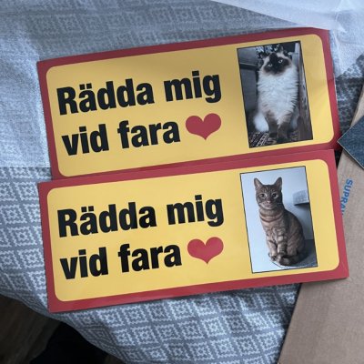 skylt med egen bild egen design på skylt skylt med alla hundraser hundras skylt eget foto bild Rädda mig vid fara (Egen bild)