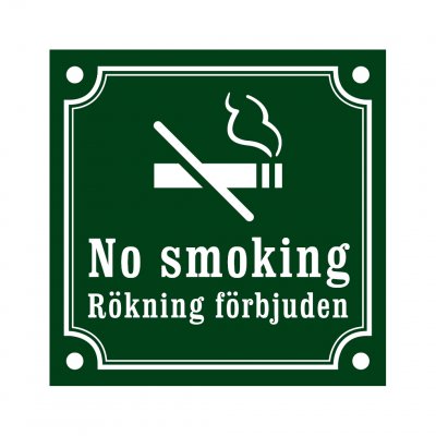 no smoking rökning förbjuden gammaldagsstil grön