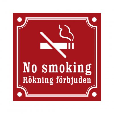 no smoking rökning förbjuden gammaldagsstil röd