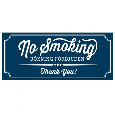 rökning förbjuden no smoking vintage stil blå