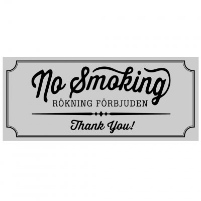 rökning förbjuden no smoking vintage stil grå