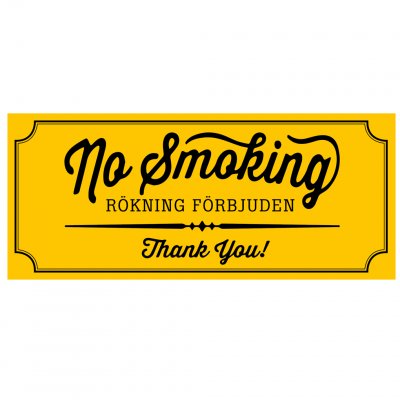 rökning förbjuden no smoking vintage stil gul
