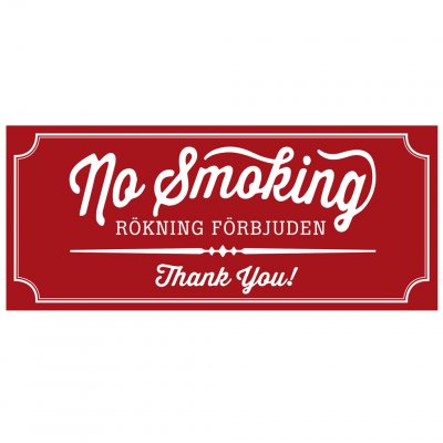 rökning förbjuden no smoking vintage stil röd
