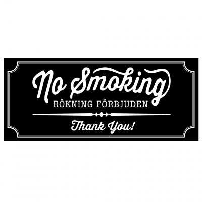 rökning förbjuden no smoking vintage stil svart
