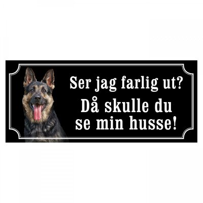 Schäfer gammaldags stil emaljskylt hund