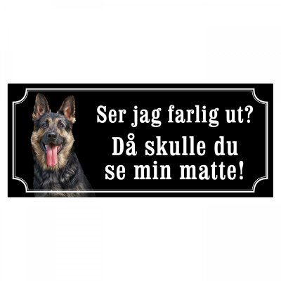 Schäfer gammaldags stil emaljskylt hund