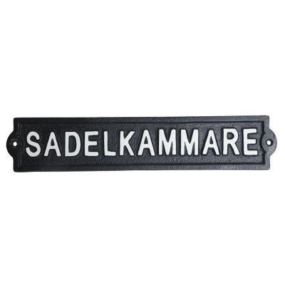 Skylt sadelkammare i järn fin gammaldags stil