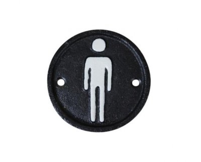 skylt gjutjärn toalett wc skylt Toaskylt Herr järn