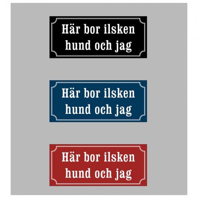 här bor ilsken hund ocgh jag emaljskylt gammaldags skylt hund varning för hunden