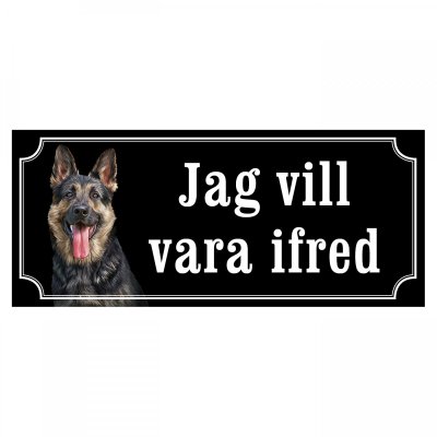 Schäfer gammaldags stil emaljskylt hund