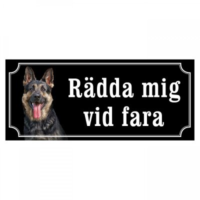 Schäfer gammaldags stil emaljskylt hund