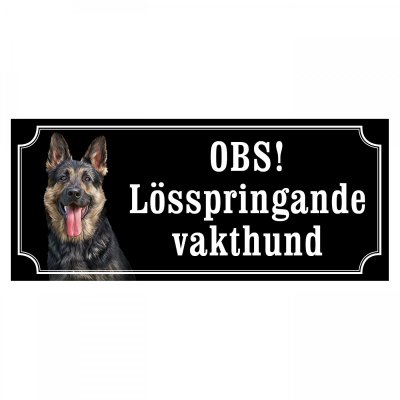Schäfer gammaldags stil emaljskylt hund