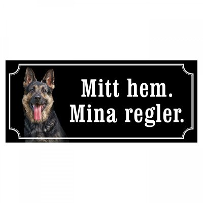 Schäfer gammaldags stil emaljskylt hund