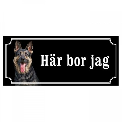 Schäfer gammaldags stil emaljskylt hund