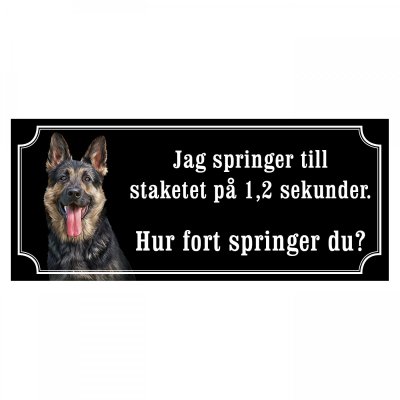 Schäfer gammaldags stil emaljskylt hund