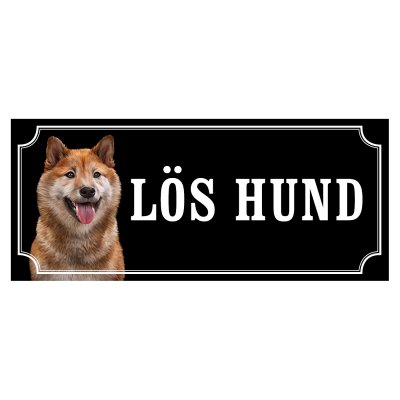 Shiba hund, hundskylt, gammaldags stil