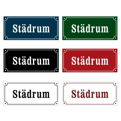 städrum skyltar gammaldags stil emalj bostadsrätter