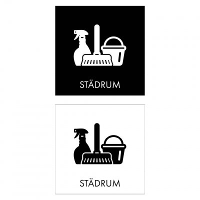 skylt städrum grafiskt snygg skylt