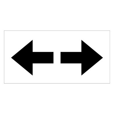 T11 Utsträckning (parkering) svartvit skylt pil åt båda håll