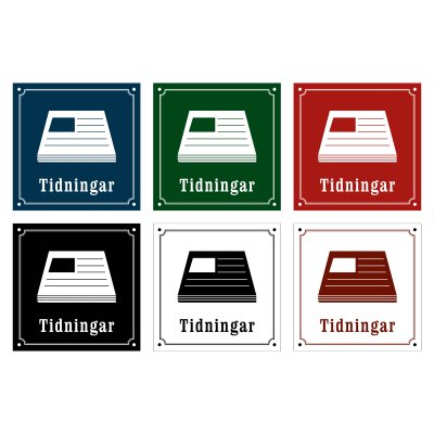 tidningar skylt i gammaldagsstil emalj