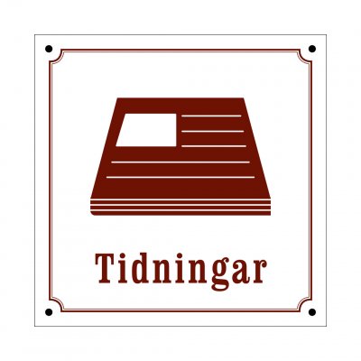 tidningar skylt i gammaldagsstil emalj