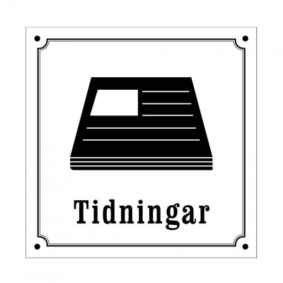 tidningar skylt i gammaldagsstil emalj