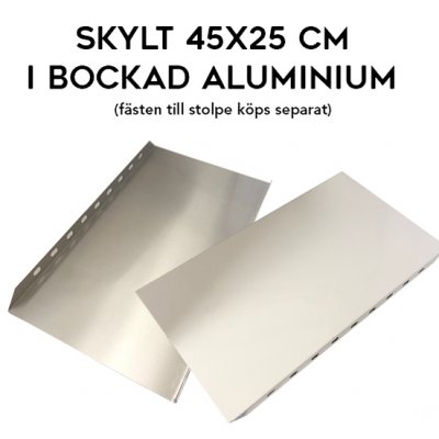 Skylt blå/vit 400x600 mm med egen text