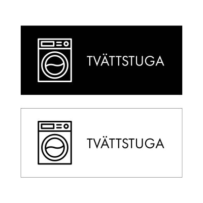 skylt tvättstuga grafisk stil bostadsrättsförening