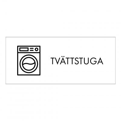 skylt tvättstuga grafisk stil bostadsrättsförening