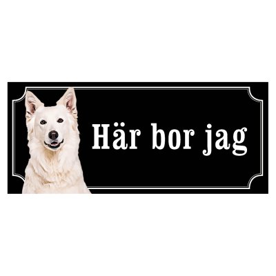 Vit Herdehund, olika sorter - svart "gammaldags stil"